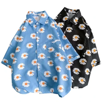 Mados vyriški Marškiniai, Japonija Stiliaus Streetwear Gėlių Marškinius Vyras Atsitiktinis Vyrų Drabužių Vasaros Tendencijas Vyrų Marškinėliai