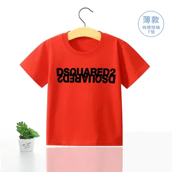Dsquared2 baby vaikų berniukų, mergaičių medvilnės trumparankoviai vasaros drabužių laišką atspausdintas T-shirt atsitiktinis unisex marškinėliai
