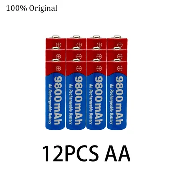4~40pcs/daug Prekės ženklo AA įkraunamos baterijos 9800mAh 1,5 V Naujus Šarminis Įkrovimo batery led šviesos žaislas, mp3 Nemokamas pristatymas