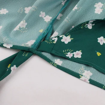 Tonval Įpjovomis Apykaklės, Žalia Elegantiškas Trumpomis Rankovėmis Moterims Palaidinės 2021 Mados Vasaros Derliaus Įvyniojimas Marškinėliai Gėlių Spausdinti Vintage Marškinėliai