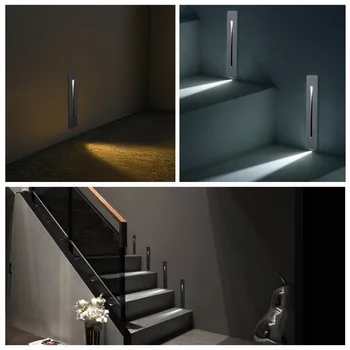 10vnt/aikštelė, Nemokamas Pristatymas 3w Įleidžiamas LED Laiptų Šviesos Stačiakampis, Kampinis Sienos šviesos Laiptų pakopų Laiptų Prieškambario laiptai lempos