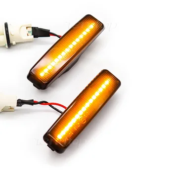 2vnt Dinaminis LED Indikatorių Šviesos Sparnas Šoniniai Gabaritiniai Indikatorius Teka Eilės Bmw 5 Serijos 5er E39 Posūkio Signalo Lemputė