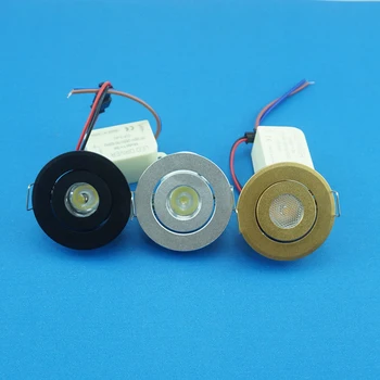Pritemdomi LED Mini LED lubų vietoje šviesos lempos 1W 3W LED downlight balta,juoda,sidabrinė Minidownlight Kabineto Vietoje Lempos