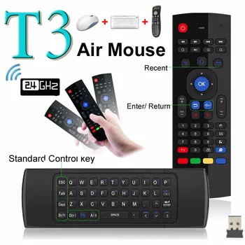 T3 2.4 G Air Mouse Belaidė Klaviatūra rusijos 44 IR Mokymosi Balso Ieškoti X96Max X96mini 
