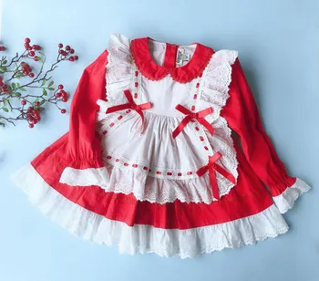 Vaikų ispanijos Lolita stiliaus drabužius Mergina dress Pavasarį ir rudenį ilgomis rankovėmis princesė suknelė