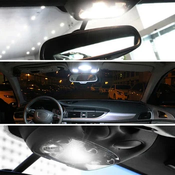 10VNT Mažas LED Lemputė W5W 8SMD 5730 Balta Automobilio Pusėje Pleišto Šviesos Lempos Plotis Indikatorius Licenciją Plokštelės Šviesos Tolimosios šviesos