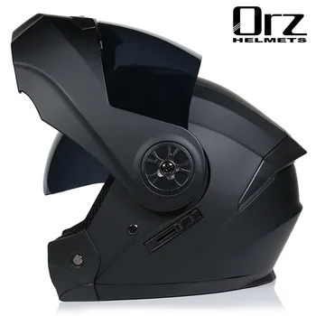 ORZ Modulinės Apversti Aukštos Kokybės Full Face Lenktynių Motociklo Šalmas, Dvigubas Skydelis Motokroso Moto Šalmas Cascos Para Moto Unisex DOT