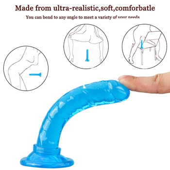 Crystal Realistiškas Penis Dildo Stipri Siurbimo Taurės Moterų Dildo Dirbtinis Gaidys Sekso Žaislai Faloimetor Moterų, Gėjų Masturbators