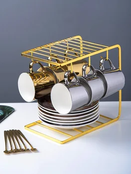Kūrybos veidrodinio atspindžio taurės, asmeninį keraminės kavos puodelio nustatyti, European small luxury gold cup