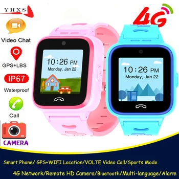 IP67 atsparus Vandeniui Smart 4G Nuotolinio valdymo vaizdo Kamera, GPS, WI-FI Vaikas Studentų Laikrodis Vaizdo Skambučių Stebėti Tracker Vietą 