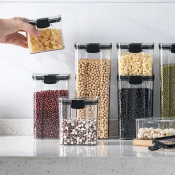 Maisto Saugojimo Konteineris Plastmasės Multigrain Bako Virtuvės Šaldytuvo, Makaronų BoxTransparent Sandarios Skardinės
