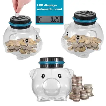 1.5 L Piggy Bank Elektroninis Skaitmeninis LCD Skaičiavimo Monetų Pinigų Taupymo Dėžutė USD EURO GBP Jar Monetų Saugojimui Lauke Monetos Pinigų Taupymo Atveju