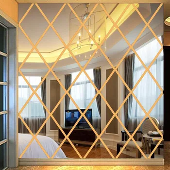Diamond derinys sujungimas gyvenamasis kambarys su sofa-lova, TV foną, sienos akrilo veidrodis, dekoratyvinės sienų lipduko miegamojo puošimas kambario dekoro