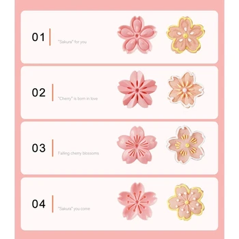 Sakura Slapukas Pelėsių Cherry Blossom Antspaudas Sausainių Pelėsių Cutter Vertus, Paspauskite Mėnulis Pyragas Cookie Maker 