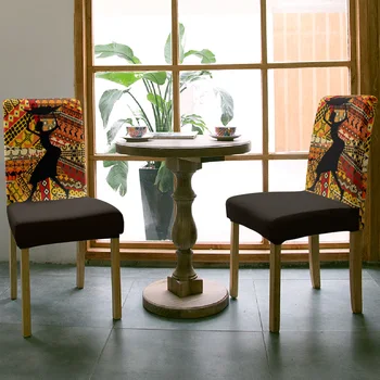 Afrikos Etninės Stiliaus Afrikos Moteris, Biuro Kėdė Padengti Spandex Kėdė Padengti Elastinga Spausdinimo Namų Vestuvių Valgomojo Kėdės Apima