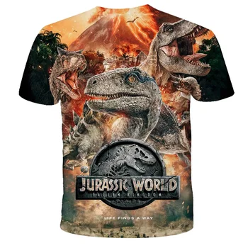 2021 Juros periodo Pasaulyje Sumažėjo Karalystės Kietas Dinozaurų Galvos 3D Print T shirt Berniukų ir mergaičių Hiphop Tee Marškinėlius Berniukas spalvos Drabužius Lašas