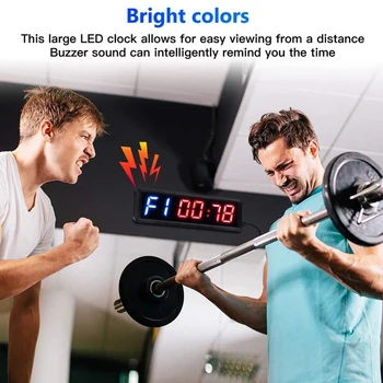 LED Intervalas 1.5 Colių 6 Skaitmenų Treniruoklių Salėje, Laikmatis Skaičiuoti Laikrodis, Chronometras, Laikmatis su Nuotolinio Namų Fitneso ES Plug