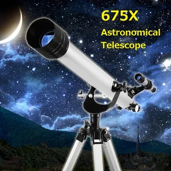 675Times Priartinimas Astronominis Teleskopas Monokuliariniai Su Nešiojamų Trikojo 60mm Refraktoriumi Kosmoso Dangaus Stebėjimo Geriausių Dovanų