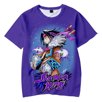 2021 Shaman King Japonijos Anime ir Animacinių filmų Marškinėliai Paauglių Berniukų, Mergaičių Unisex 3D Atspausdintas Harajuku Streetwear Hip-Hop T-Shirt
