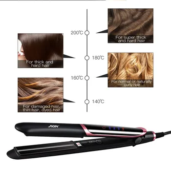 CkeyiN Mini Profesionalūs Elektriniai Plaukų ištiesinimo priemonės Anijonas Butas Geležies Temperatūra Reguliuojama Keramikos Hair Curler su skystųjų KRISTALŲ Ekranas