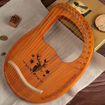19 Stygos Mediniai Raudonmedžio Kūno Lyra Arfos Muzikos Instrumentas su Derinimo Raktas ir Atsarginės Stygos
