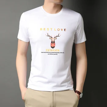 Aukščiausios Klasės Mulberry Šilko Naujas Vasaros Dizaineris Prekės Viršūnes Modelis Trumpomis Rankovėmis Atsitiktinis Korėjos Mados Marškinėlius Vyrams Drabužius 2021
