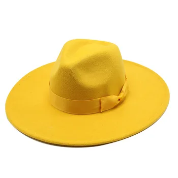 Fedora skrybėlės moterims, vyrams, didelis kraštų big paprastas klasikinis jazz kepurės vientisos spalvos oficialų suknelė bažnyčios veltiniai fedora vyrų, moterų skrybėlės