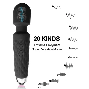 Galingas AV Magic Wand Vibratorius Moterims G Spot Dildo Massager Klitorio Stimuliatorius Sekso Žaislai Suaugusių 18 USB Įkraunama