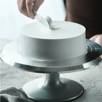 Kepimo įrankiai 8 10 12 colių aliuminio lydinio dekoravimo grietinėlės tortas ne slydimo ratas sukasi apdaila metalo pyragas apdaila
