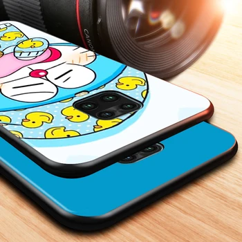 Doraemon Miela Xiaomi Redmi 10 Pastaba 10S 9 9T 9S 9Pro 8T Max 8Pro 8 7 6 5 Pro 5A 4X 4 Soft Black Telefono dėklas