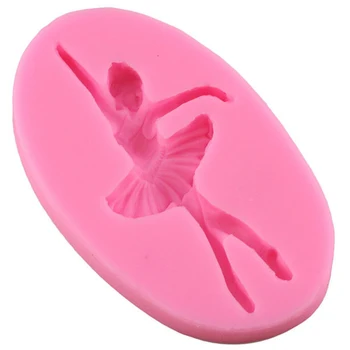 3D Baleto Mergina Silikono Formos Keksiukų Topper Minkštas Formos Tortas Dekoravimo Priemonės Polimero Molis Saldainiai, Šokoladas Gumpaste Liejimo formos