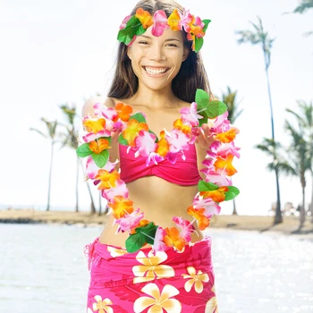 8pcs/daug Havajai Šalies Leis Gėlių Vainikas Havajų Girlianda Karoliai Torpil Havajų 
