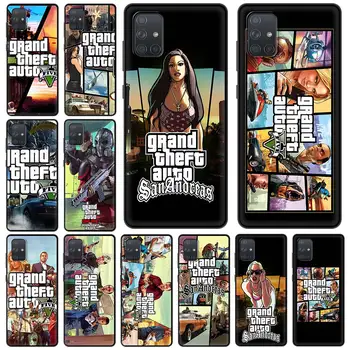 Grand Theft Auto, GTA Atveju, Samsung Galaxy A51 A71 A50 A21s A10 A20e A30 A40 A70 A31 A41 A01 A11 A32 Galinį Dangtelį Coque Fundas