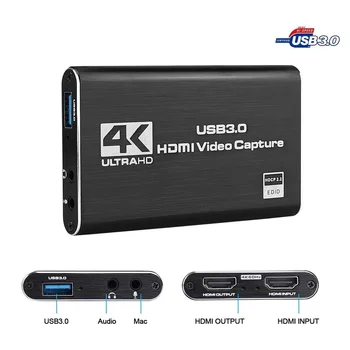 HDMI suderinamus Vaizdo įrašymo Plokštę 4K Sn Įrašymo USB3.0 1080P 60FPS Žaidimas Surinkimo Prietaiso