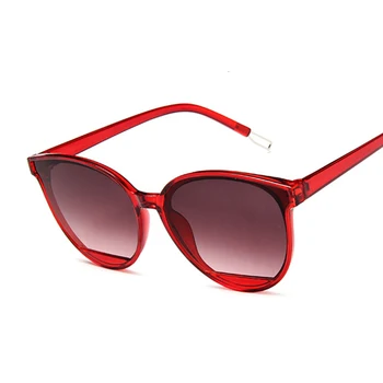 Naujas Klasikinis Ovalo formos Raudona Moterų Akiniai nuo saulės Moterų Derliaus Prabangūs Plastikiniai Markės Dizaineris, Katės Akis, Saulės Akinių Mados UV400