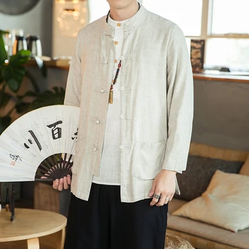 Vyriški Baltiniai Kimono Mados Laisvas Megztinis Vientisų Slim Viršutiniai drabužiai Vintage Stiliaus Kinijos Vyrų Švarkai Atsitiktinis Paltai Plius Dydis 5XL