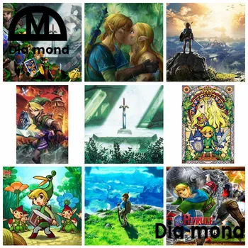 Vaizdo Žaidimą Diamond Tapybos Zelda Diamond Siuvinėjimo Plakatai 5D 