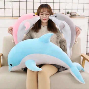 Karšto didelis pliušinis delfinų žaislai įdaryti jūros gyvūnų mielas mergaitės lėlės minkštas kūdikio miego pagalvės, kalėdų, gimtadienio dovana vaikams