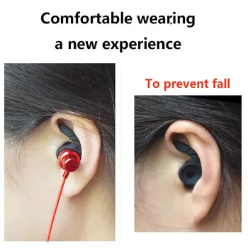 1 Pora Ausinių Padengti In-Ear Patarimai Minkšto Silikono Oda Ausies Kabliuko Patvarus Ausinės Reikmenys, Sporto Bluetooth 