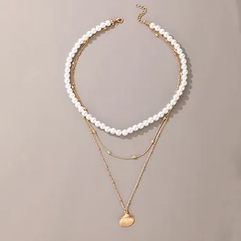 Elegantiška Baltos spalvos Imitacija, Perlų Karoliai Baroko Perlų Rankų darbo Zawalcowany Choker Karoliai Moterų Žavesio bižuterijos