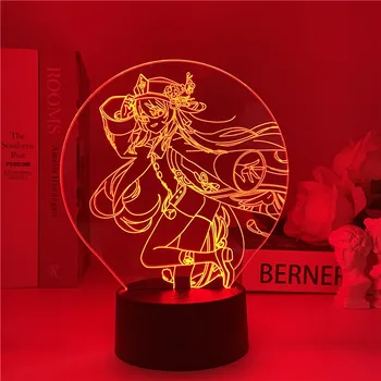 Genshin Poveikio Naktį Šviesos 3D Iliuzija Lempos Karšto Žaidimas Šviesos Miegamojo Puošimas LED Šviesos Atmosferą, Naktiniai Naktį Žibintai Vaikų Dovanų