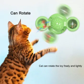 Katė vėjo malūnas Žaislai Juokinga Masažas Pasukti Kačių Žaislai Su Katžolių LED Kamuolys Dantų Valymo Mokymas, Interaktyvių mokomųjų Žaislų Katė