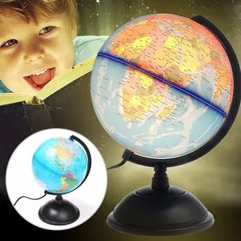 20cm LED Pasaulio Gaublio Žemės Tellurion Žemėlapis Sukasi Stendas Geografija Švietimo Žaislai, Home Office 