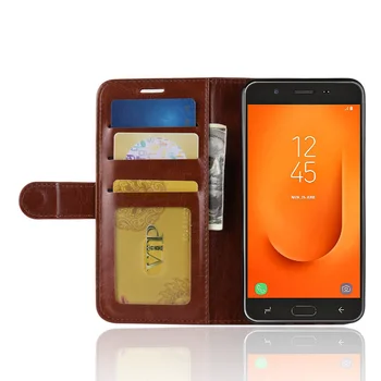 Magnetinio Mygtuką Pu Odos, Telefono dėklas, skirtas Samsung Galaxy J7 Prime 2/G611FF Retro Atveju, Nuotraukų rėmeliai, Piniginės, Telefono Apsauginis Dangtelis