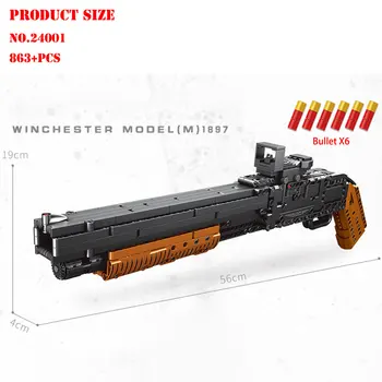 XINGBAO SWAT PUBG kovinių Ginklų modelių Kūrimo Blokai Gali šaudyti Revolveris Pistoletas Kulka Nustatyti aukštųjų Technologijų AWM Šautuvas Plytų Žaislas