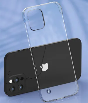 Ultra Plonas Frameless Aišku, Telefono dėklas Skirtas iPhone 12 11 Pro Max 12Mini X XS XR Sunku, PC, Skaidrus, iPhone 7 8 Plus SE 2