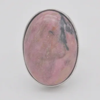 Rhodonite Akmuo, Ovalo formos Granulių PERLAS Piršto Žiedas Papuošalai Dydis 8-9 X111