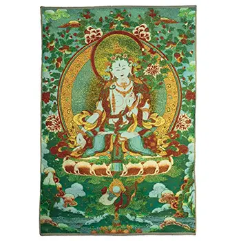 Indija Siuvinėjimo Tibeto Thangka su Keturių Ginklų Kwan Yin Avalokitešvara Lotus Sėdynės Sienos Kabo Namų Dekoro Tapestrys Hogar