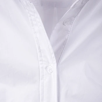 TWOTWINSTYLE Tunika Ruched Mini Suknelė Moterims Atvartas ilgomis Rankovėmis Aukštos Juosmens Baltos Suknelės Moterų Mados Naują Drabužių 2021 Banga