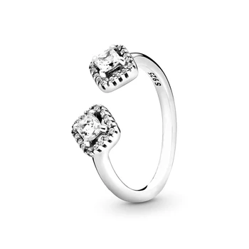925 Sterlingas Sidabro Žiedas Nutiesti Klasikinės Elegancijos Su Mėlyna Kristalų Žiedai Moterims Vestuves Bižuterijos